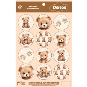 STICKERS AUTOADHESIVOS X24 OSITOS