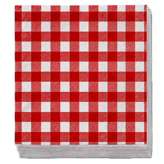 SERVILLETA PREMIUM X 20 CUADRILLE ROJO