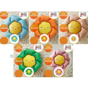 GLOBO FOIL SILUETA 104CM FLOR SONRIENTE