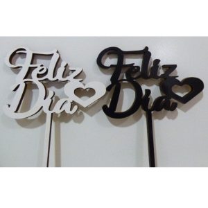 ADORNO PINCHE FELIZ DIA MINI FIBROFACIL BCO-NEGRO