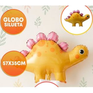 GLOBO FOIL SILUETA 57CM DINOSAURIO AMARILLO