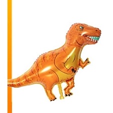 GLOBO FOIL SILUETA 104CM DINOSAURIO T-REX NARANJA