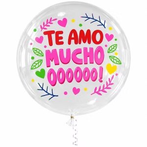 GLOBO BURBUJA 20P ESTAMPADA TE AMO MUCHO