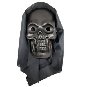 CARETA CALAVERA TOTAL BLACK CON TELA