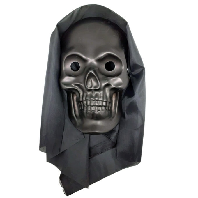 CARETA CALAVERA TOTAL BLACK CON TELA