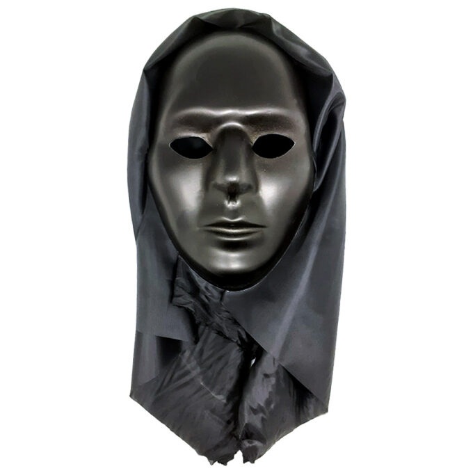 CARETA NEGRA LISA CON TELA