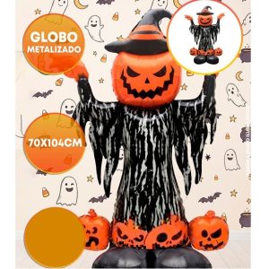 GLOBO FOIL SILUETA 4D BRUJA CALABAZA 104CM