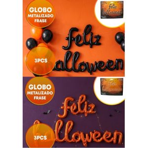 GLOBO FOIL FRASE FELIZ HALLOWEEN CURSIVA