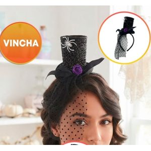 VINCHA HALLOWEEN GALERA NEGRA CON ARAÑAS