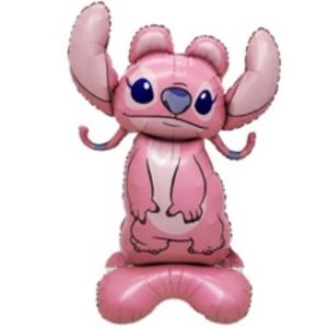 GLOBO FOIL SILUETA CON BASE STITCH ROSA 100CM