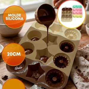 MOLDE SILICONA CUPCAKE X12 FORMAS SURTIDAS