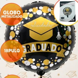 GLOBO FOIL 18P EGRESADO GRADUADO LUNARES