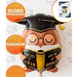 GLOBO FOIL SILUETA 64CM EGRESADO BUHO