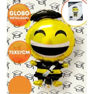 GLOBO FOIL SILUETA 75CM EGRESADO MUÑECO EMOJI