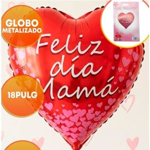 GLOBO FOIL 18P CORAZON FELIZ DIA MAMA