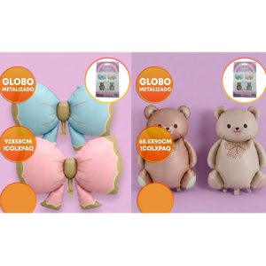 GLOBO FOIL SILUETA 90CM OSO / MOÑO