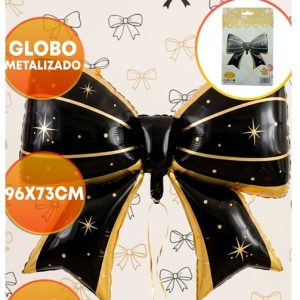GLOBO FOIL SILUETA 38P MOÑO NEGRO DORADO EGRESADO