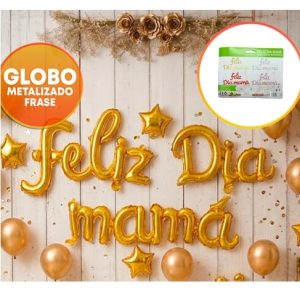 GLOBO FOIL FRASE FELIZ DIA MAMA CURSIVA