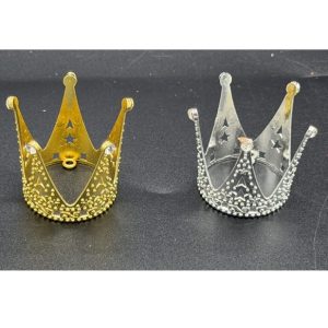 CORONA METAL MINI 3,3 X 3,7 CM ORO / PLATA
