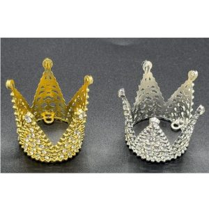 CORONA METAL MINI 3 X 3,3 CM ORO / PLATA