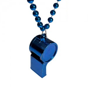 SILBATO CON COLLAR DE CUENTAS AZUL