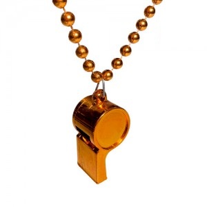 SILBATO CON COLLAR DE CUENTAS NARANJA