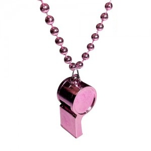 SILBATO CON COLLAR DE CUENTAS ROSA