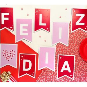 BANDERIN FELIZ DIA CORAZON