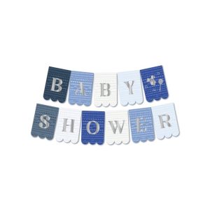 BANDERIN BABY SHOWER CELESTE CON STAMPING