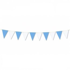 BANDERIN TRIANGULAR CELESTE Y BLANCO