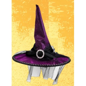 GORRO BRUJA LAME CON HEBILLA TUL Y LUZ