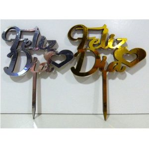 ADORNO PINCHE FELIZ DIA MINI METALIZADO