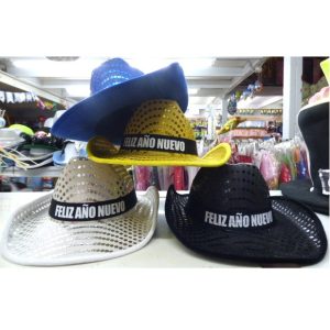 GORRO COWBOY FELIZ AÑO NUEVO LENTEJUELAS
