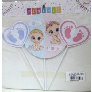 ADORNO PINCHE SET REVELACION DE GENERO 3 PCS