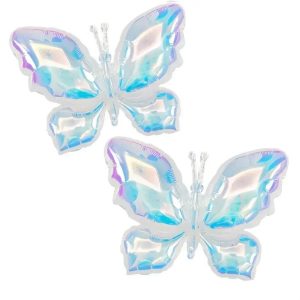 GLOBO FOIL SILUETA MARIPOSA IRIDISCENTE 66CM