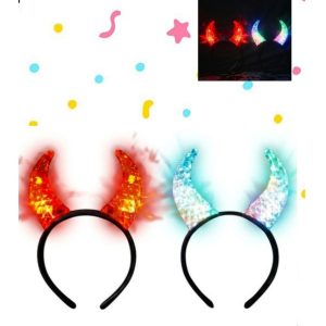 VINCHA DIABLO ACRILICA CON LUZ GRANDE