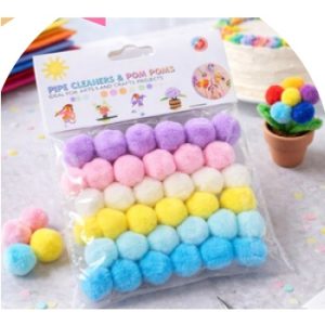 POMPONES PASTEL X30