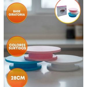 PLATO GIRATORIO PLASTICO 28CM VARIOS COLORES