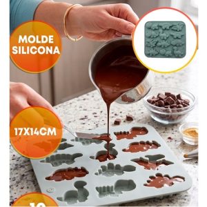 MOLDE SILICONA DINOSAURIOS X12