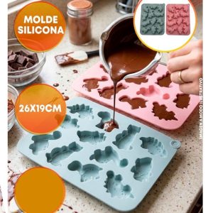 MOLDE SILICONA DINOSAURIOS GRANDE X12