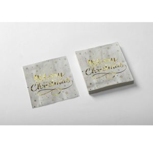 SERVILLETA STAMPING X20 NAVIDAD MERRY CHRISTMAS