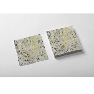 SERVILLETA STAMPING X20 ARABESCOS ORO