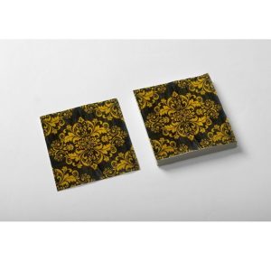 SERVILLETA STAMPING X20 ARABESCO NEGRO