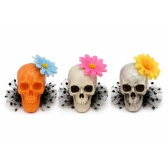 HEBILLA HALLOWEEN CRANEO CON FLOR X1