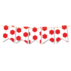 BANDERIN X1 FUTBOL ROJO Y BLANCO