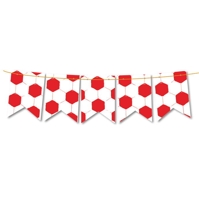 BANDERIN X1 FUTBOL ROJO Y BLANCO