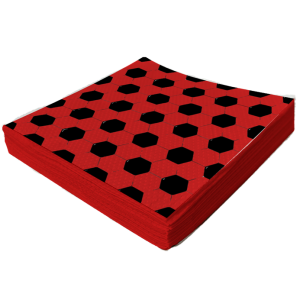 SERVILLETA PREMIUM X 20 FUTBOL ROJO Y NEGRO