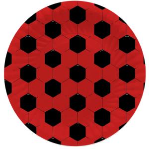 PLATO CHICO X 8 FUTBOL ROJO Y NEGRO
