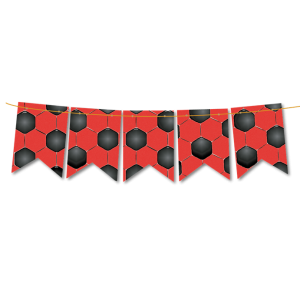 BANDERIN X1 FUTBOL ROJO Y NEGRO