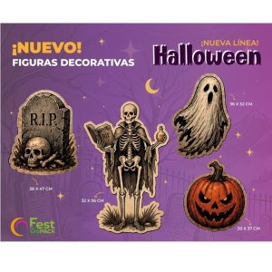 FIGURAS DECORATIVAS HALLOWEEN 30 X 50 CM X5